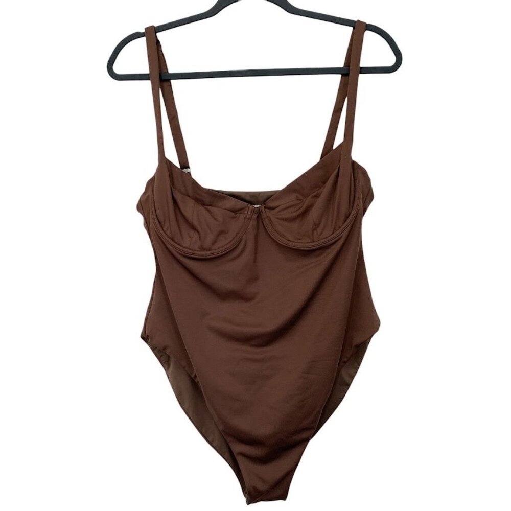 Londre Bodywear One Piece Swimsuit XXL Brown Underwire Recycled Fabric NWOT